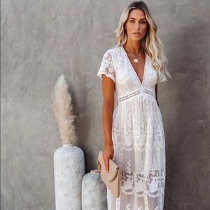 XL maxi dress boho style -  beach wedding, bridal shower or special event